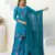 Blue georgette printed suit with dupatta