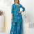 Blue georgette printed suit with dupatta