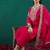 Pink chanderi heavy thread embroidered work kurta pant set