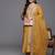 Yellow chanderi heavy thread embroidered work kurta pant set