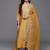 Yellow chanderi heavy thread embroidered work kurta pant set