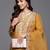 Yellow chanderi heavy thread embroidered work kurta pant set
