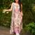 Cream french crepe printed kurta pant set
