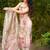 Cream french crepe printed kurta pant set
