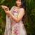 Cream french crepe printed kurta pant set