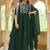 Dark green georgette heavy thread embroidered work anarkali dress with jacket