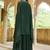 Dark green georgette heavy thread embroidered work anarkali dress with jacket