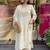 Off white art silk thread embroidered with sequins work kurta pant set