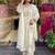 Off white art silk thread embroidered with sequins work kurta pant set