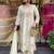 Off white art silk thread embroidered with sequins work kurta pant set