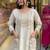 Off white art silk thread embroidered with sequins work kurta pant set