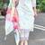 White chanderi heavy thread embroidered work with printed dupatta kurta pant set