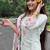 White chanderi heavy thread embroidered work with printed dupatta kurta pant set