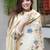 Cream viscose chanderi heavy thread embroidered work kurta pant set