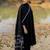 Black chanderi plain kurta pant with printed dupatta kurta pant set