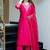 Rani pink viscose chanderi heavy thread embroidered work kurta pant set