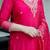 Rani pink viscose chanderi heavy thread embroidered work kurta pant set