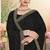 Black sequin embroidered work georgette designer saree sari