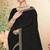 Black sequin embroidered work georgette designer saree sari