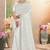 White sequin embroidered work georgette designer saree sari