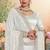 White sequin embroidered work georgette designer saree sari