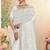 White sequin embroidered work georgette designer saree sari