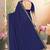 Navy blue sequin embroidered work georgette designer saree sari