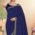 Navy blue sequin embroidered work georgette designer saree sari