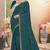 Teal blue sequin embroidered work georgette designer saree sari