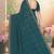 Teal blue sequin embroidered work georgette designer saree sari