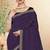 Purple sequin embroidered work georgette designer saree sari