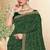 Green sequin embroidered work georgette designer saree sari