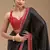 Black Color Bandhani Border With Beads & Stones Handwork With Cutwork Border Tissue Gold Crush Saree