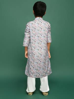 multi cotton printed kurta pajama for kids 5