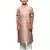 deep beige  silk woven design kurta pajama for kids