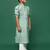 Classic royal green boys kurta set with jaquard radiates elegance for puja special
