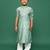 Classic royal green boys kurta set with jaquard radiates elegance for puja special
