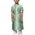 green silk woven design kurta pajama for kids