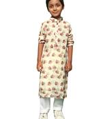 red cotton printed kurta pajama for kids