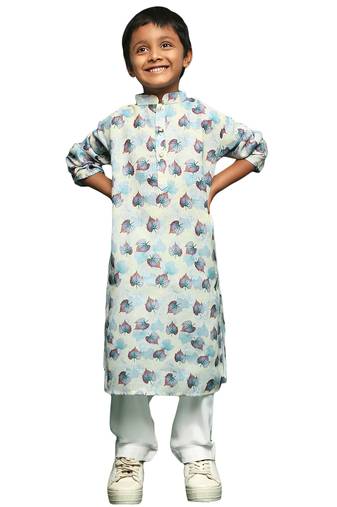 Sky blue kurta set offers fresh and timeless style for diwali navratri ganesh chaturthi