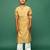 Soft gold boys kurta set with handcrafted jaquard and silk blend tradition meets flair
