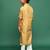 Soft gold boys kurta set with handcrafted jaquard and silk blend tradition meets flair