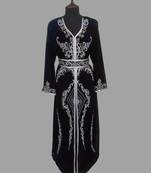 Black color luxurious Handmade Moroccan Kaftan with hijjab