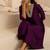 Purple plain dola silk anarkali set with neckline embroidery