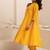 Yellow plain dola silk anarkali set with neckline embroidery