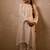 Ivory plain dola silk anarkali set