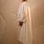 Ivory plain dola silk anarkali set