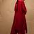 Red plain dola silk anarkali set