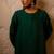 Dark green plain dola silk anarkali set