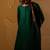 Dark green plain dola silk anarkali set